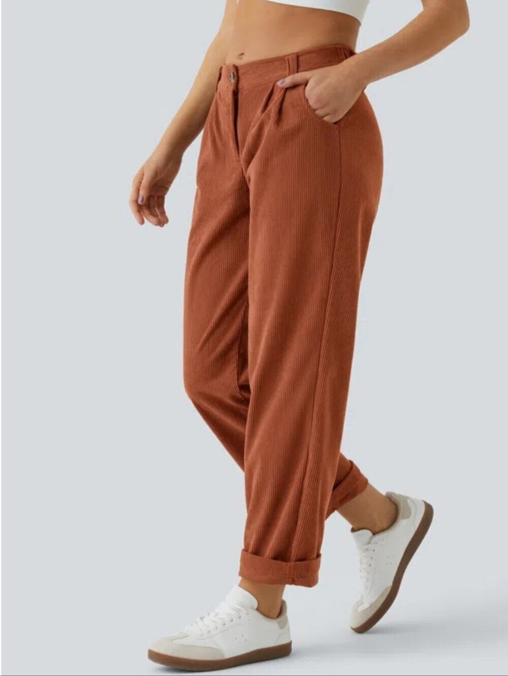 Halara Corduroy Pants NWT Baked Clay Casual M Tall